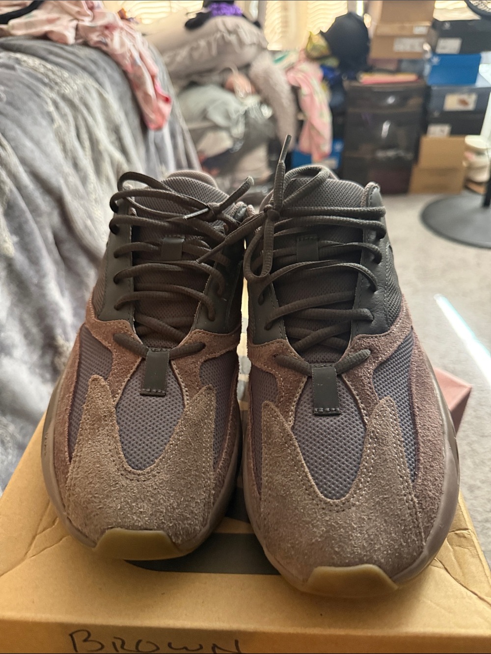 Yeezy Boost 700 Men's Brown Suede & Mesh Low-Top Sneakers
